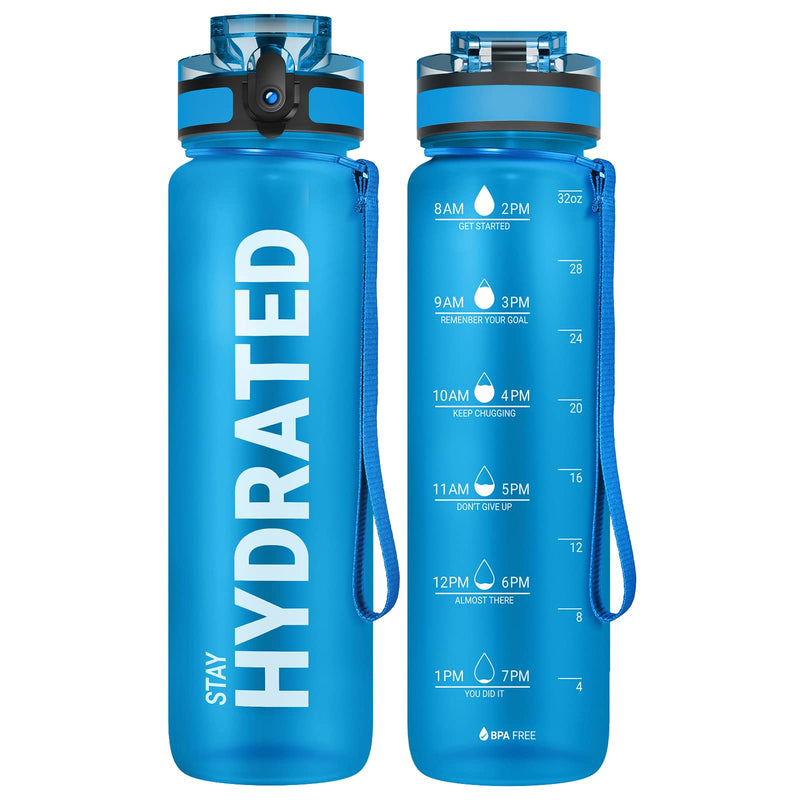 Load image into Gallery viewer, Drinkfles 750 ml BPA-vrij met tijdmarkeringen en lekvrije dop – waterfles – sportfles
