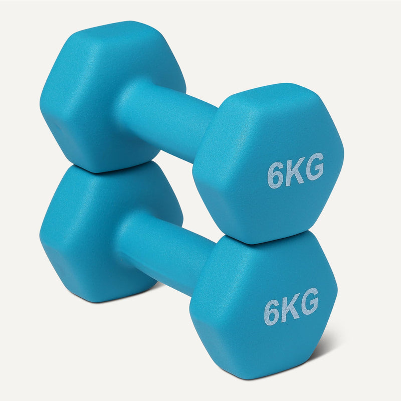 Load image into Gallery viewer, Amazon Basics Neopren Hanteln Gewichte, Hantelset, 2er-Set, 1–5kg, Sechseckig, für Krafttraining und Fitnesskurse
