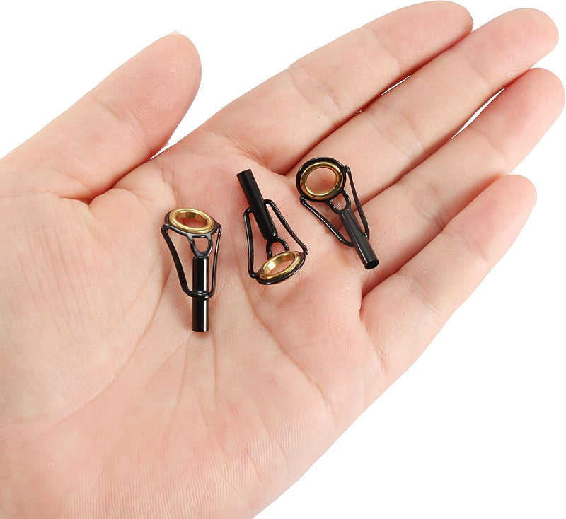Laad afbeelding in Galerijviewer, Hengel topogen 3 stuks 1 mm van roestvrij staal zwart-goud – hengeltop reparatieset – visaccessoires
