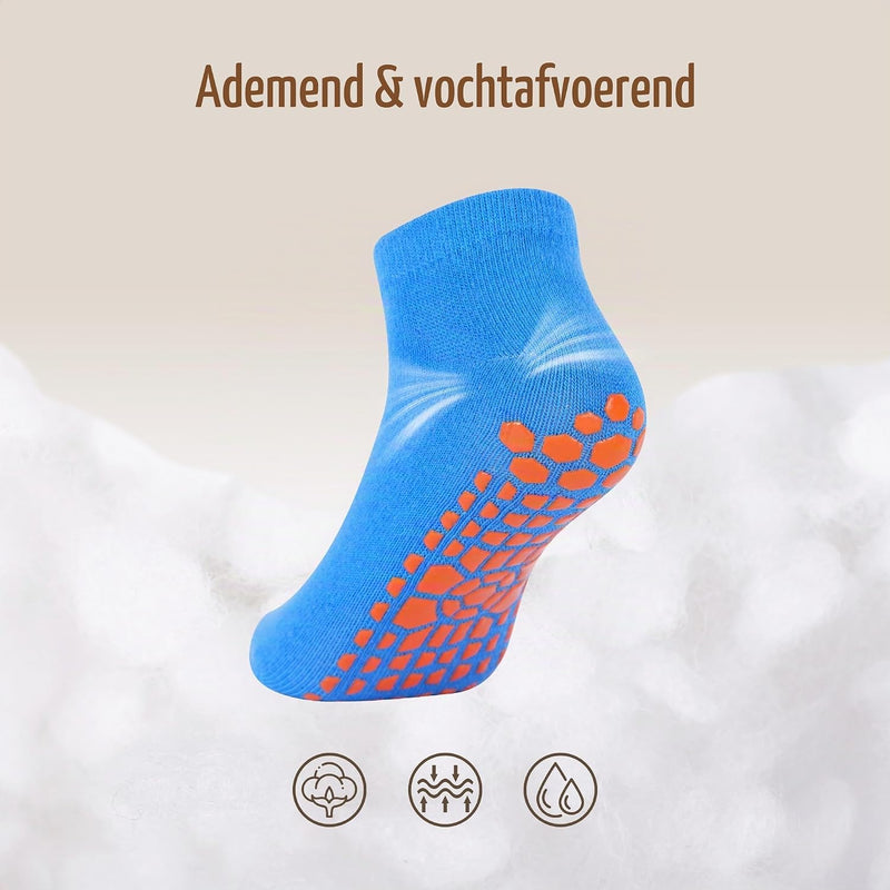 Laad afbeelding in Galerijviewer, Antislip sokken voor kinderen 6 paar met gripnoppen – trampoline sokken – jongens en meisjes 2-13 jaar
