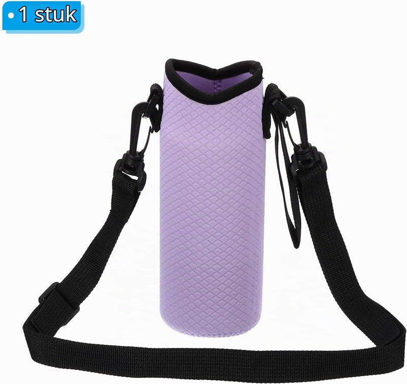 Chargez l'image dans la visionneuse de la galerie, Neopreen waterfles sling bag 66x185 mm - Geïsoleerde flessenhouder met verstelbare schouderriem - Waterfles draagtas kamperen &amp; wandelen
