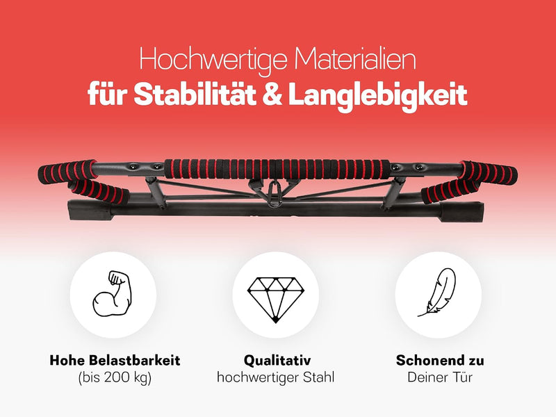 Laden Sie das Bild in Galerie -Viewer, Zusammenklappbare Klimmzugstange für den Türrahmen mit Schlingentrainer bis 200 kg – Klimmzugstange – Krafttraining
