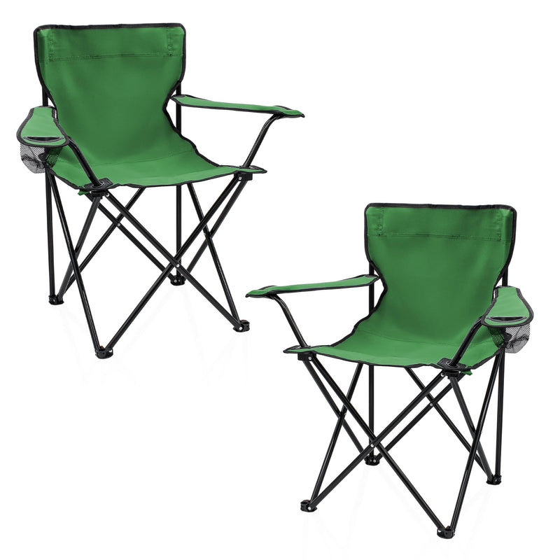 Chargez l'image dans la visionneuse de la galerie, Campingstoelen Opvouwbaar 2 Stuks met Bekerhouder tot 100 kg – Vouwstoel – Kampeerstoel
