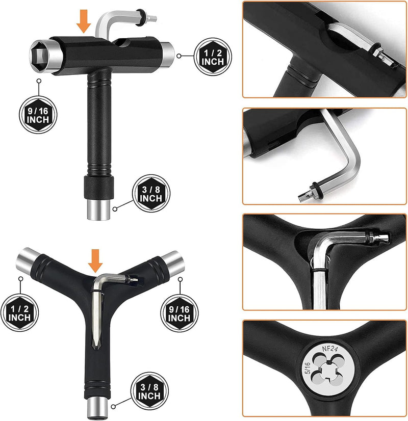 Carica immagine in Galleria Viewer, Skateboard gereedschap 15-delige set met T-tool Y-tool en inbussleutel – longboard skate accessoires

