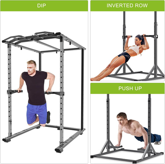 Dip Bar Attachment voor 5 x 5 cm Power Rack, antislip brede en smalle handgrepen, 226 kg capaciteit, squat rack bevestiging voor dips, inverted rows, push-ups