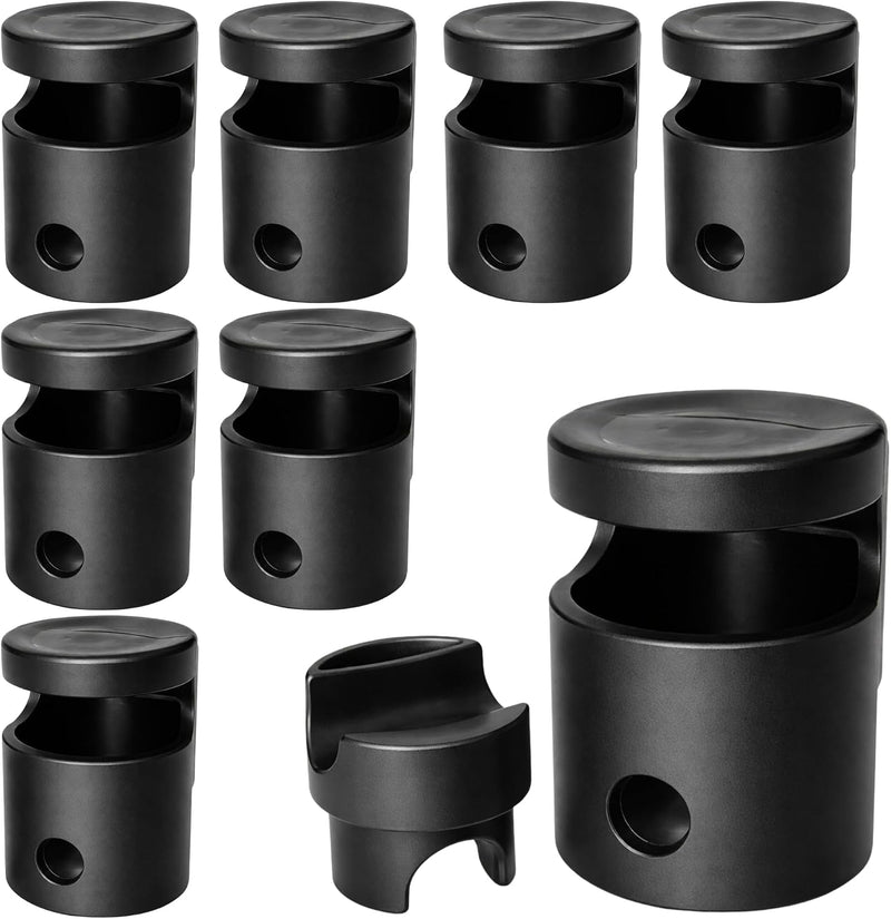 Laden Sie das Bild in Galerie -Viewer, Trampoline paaldoppen 8 stuks voor palen tot 25 mm zwart – eindkappen – trampoline accessoires
