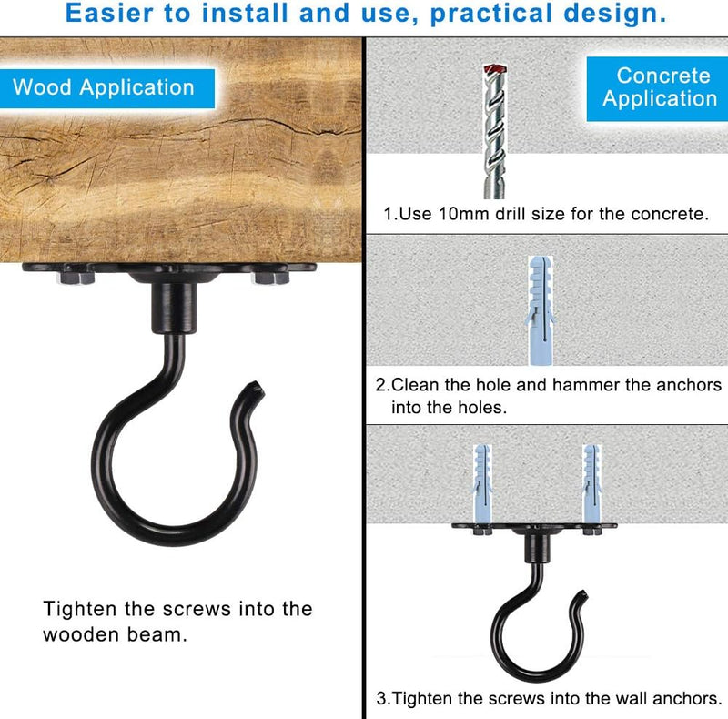 Charger l’image dans la visionneuse de galerie, Crochets de suspension en métal, lot de 4, avec motif de feuille décoratif pour mur et plafond – suspensions pour plantes – suspension de jardin
