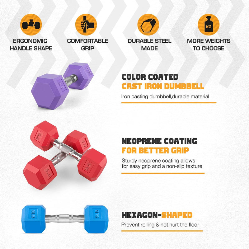 Load image into Gallery viewer, Hex dumbbells set of 2 with rubber coating

