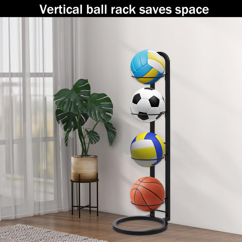 Laden Sie das Bild in Galerie -Viewer, Basketbal opbergrek, balopslag garage, verwijderbare kubus voetbalstandaard, koolstofstalen basketbalstandaard, organisator verticale balrek displaystandaard, voor basketbal, voetbal, volleybal (4
