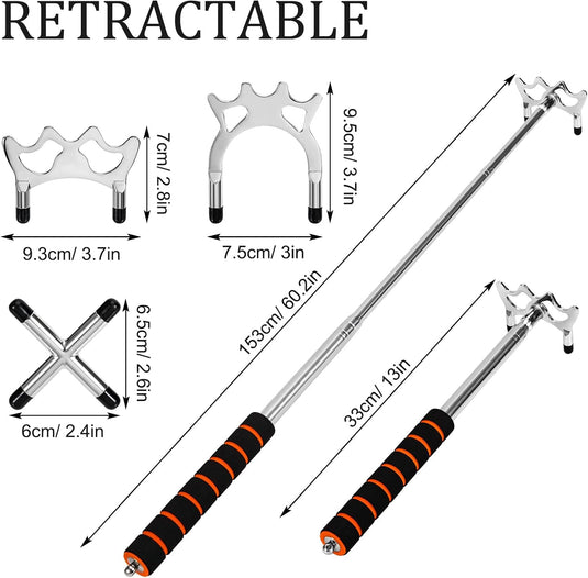 Biljartkeu Uitschuifbare Biljartkeu met 3 stuks Afneembare Messing Brug Hoofd Brug Houder Biljart Accessoires voor Biljarttafel, Snooker, Spel, Wedstrijd (Zilver)
