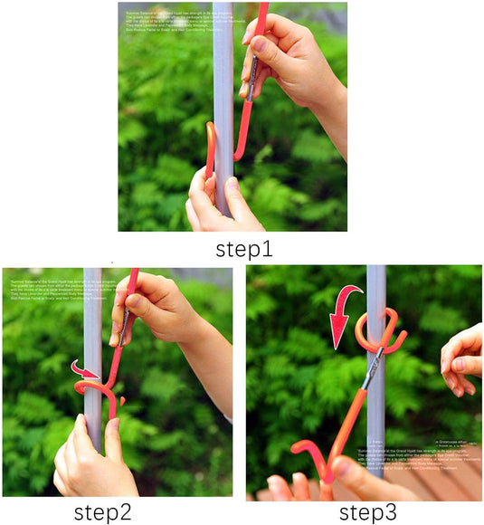 Buachois 3-delige buiten campingtent haak hanger multifunctionele camping lantaarn houder S-vormige lantaarnhaak hanger tweerichtings universele haak voor buiten camping vissen reizen avontuur (rood)