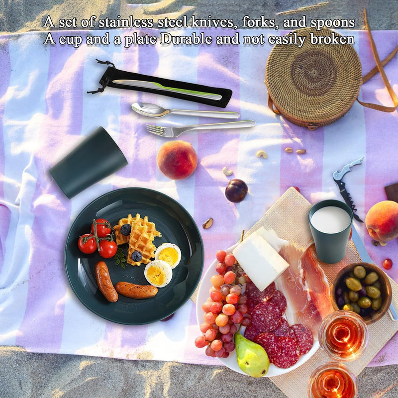 Laden Sie das Bild in Galerie -Viewer, Campingservies set 5-delig voor 1 persoon met tas
