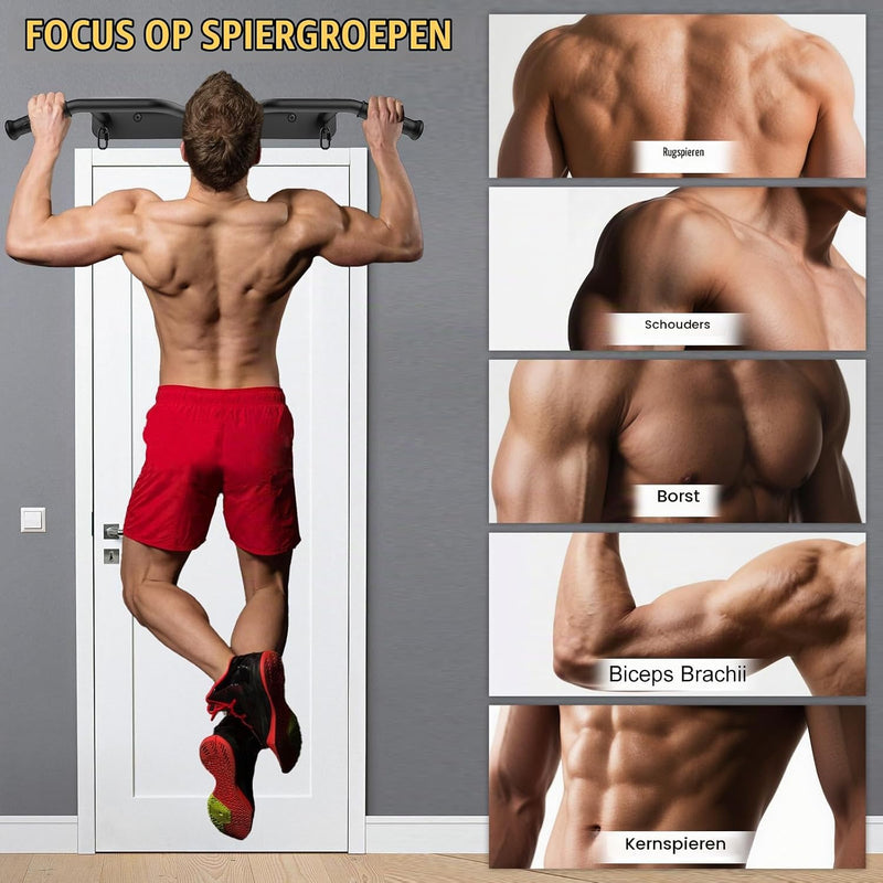 Chargez l'image dans la visionneuse de la galerie, Wandgemonteerde optrekstang met meerdere gripposities tot 272 kg – pull-up bar – krachttraining
