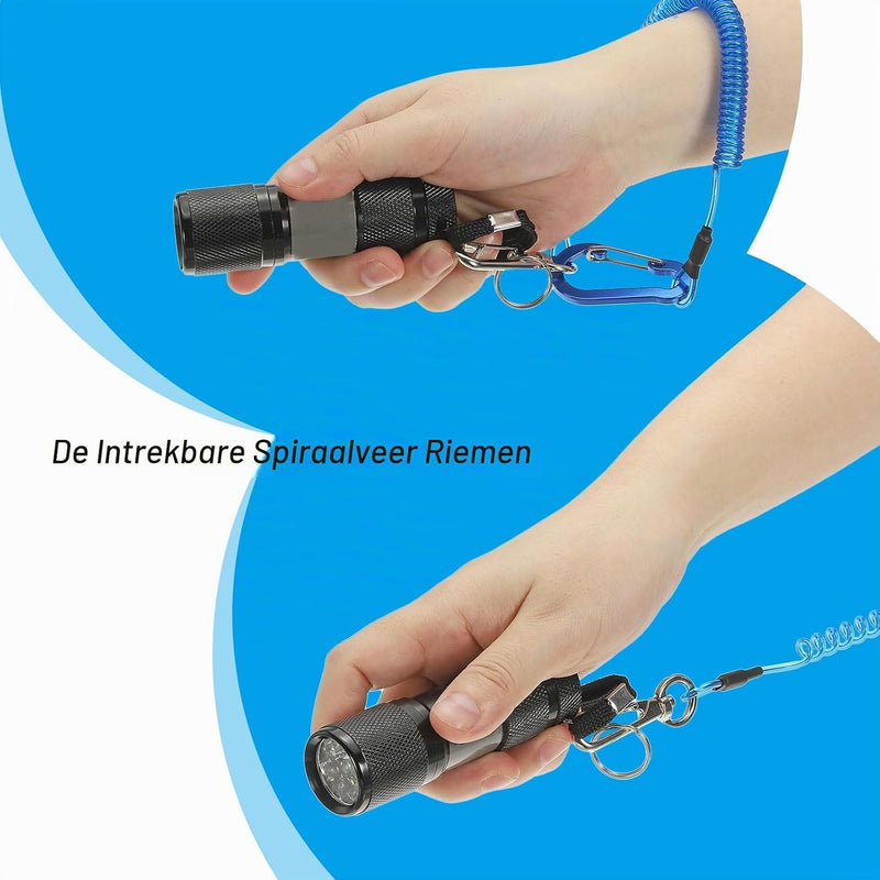 Chargez l'image dans la visionneuse de la galerie, Spiraalkoorden 3 stuks uitschuifbaar tot 150 cm met clip groen – veiligheidslijnen – outdoor accessoires
