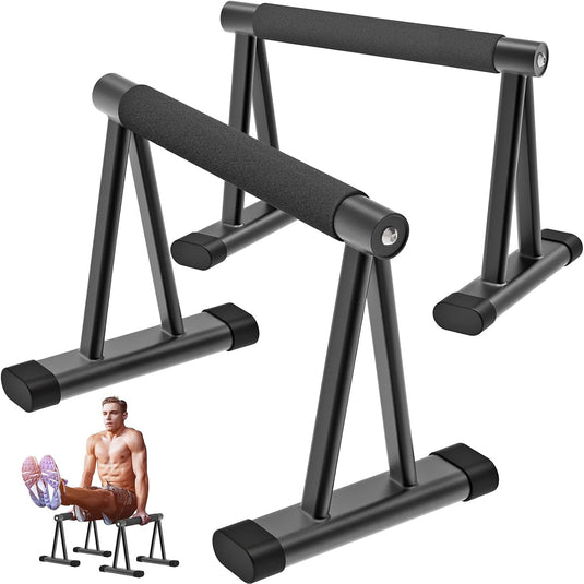 Hoge parallettes 24 cm met antislip en gevoerde handgrepen tot 300 kg – push-up bars – calisthenics