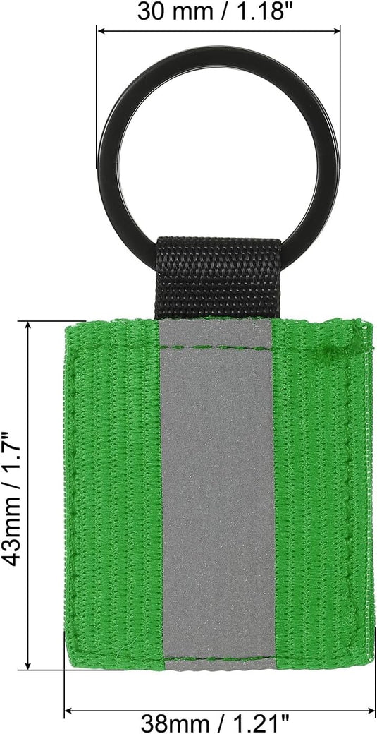 Reflecterende sleutelhangers 9 stuks van nylon zwart – reflector hangers – fiets hardloop accessoires