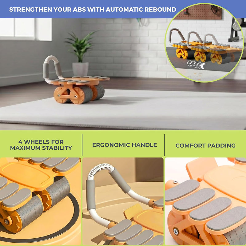 Load image into Gallery viewer, Ab roller met automatische rebound elleboogsteun en telefoonhouder – buikspiertrainer – ab wheel
