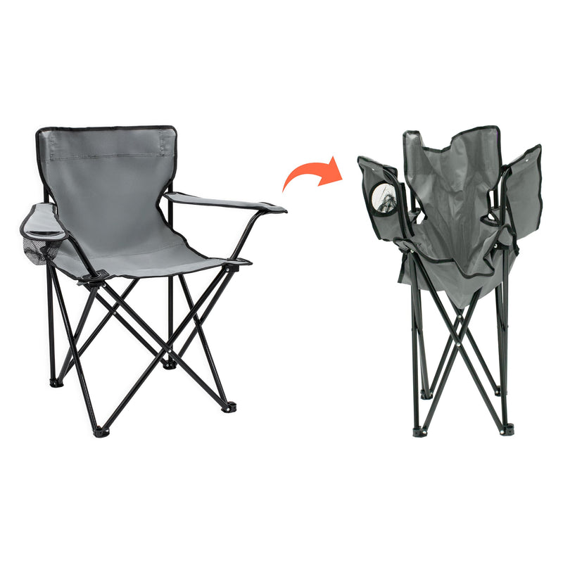 Chargez l'image dans la visionneuse de la galerie, Campingstoelen Opvouwbaar 2 Stuks met Bekerhouder tot 100 kg – Vouwstoel – Kampeerstoel
