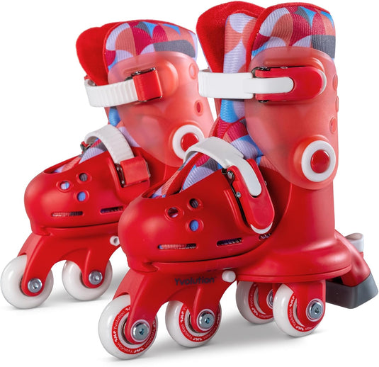 Yvolution Twista Skates Leerling Training Skates voor Beginner Converteert van leerling skate naar inline skate met een druk op de knop, geen gereedschap nodig voor meisjes jongens 2+ jaar oud, maat