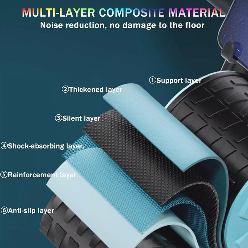 Load image into Gallery viewer, Ab roller met automatische rebound elleboogsteun en kniemat – buikspiertrainer – ab wheel
