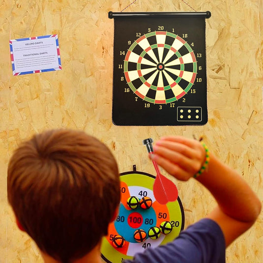 Magnetisch dartbord Ø 38 cm – veilig voor kinderen en volwassenen, dartspel (met 12 darts)