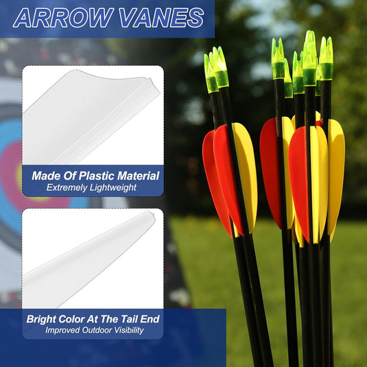 Pijlveren 36 stuks 2,5 inch van kunststof – arrow vanes – boogschieten accessoires