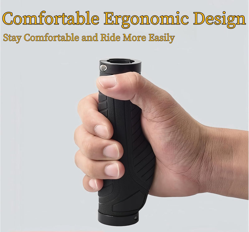 Chargez l'image dans la visionneuse de la galerie, Ergonomische fietshandvatten 22 mm zwart met einddoppen
