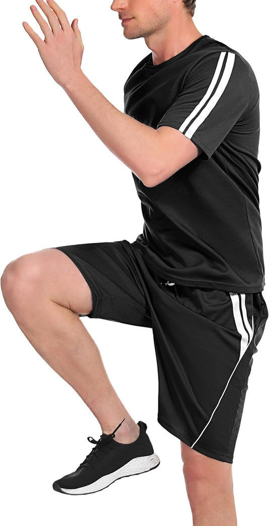 Heren sportset met T-shirt en korte broek