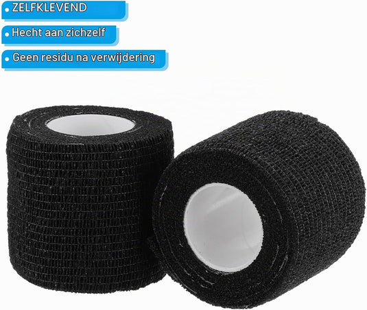 Zelfklevende camouflageband 4 rollen 5 cm breed zwart – camo tape – outdoor accessoires