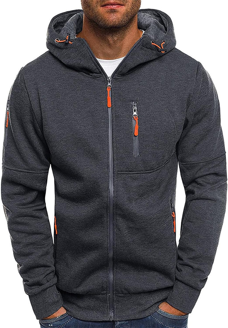 Laden Sie das Bild in Galerie -Viewer, Heren lange hoodie met capuchon en rits voor de winter – vest – heren trui
