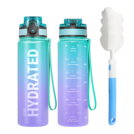 Drinkfles 750 ml BPA-vrij met tijdmarkeringen en lekvrije dop – waterfles – sportfles
