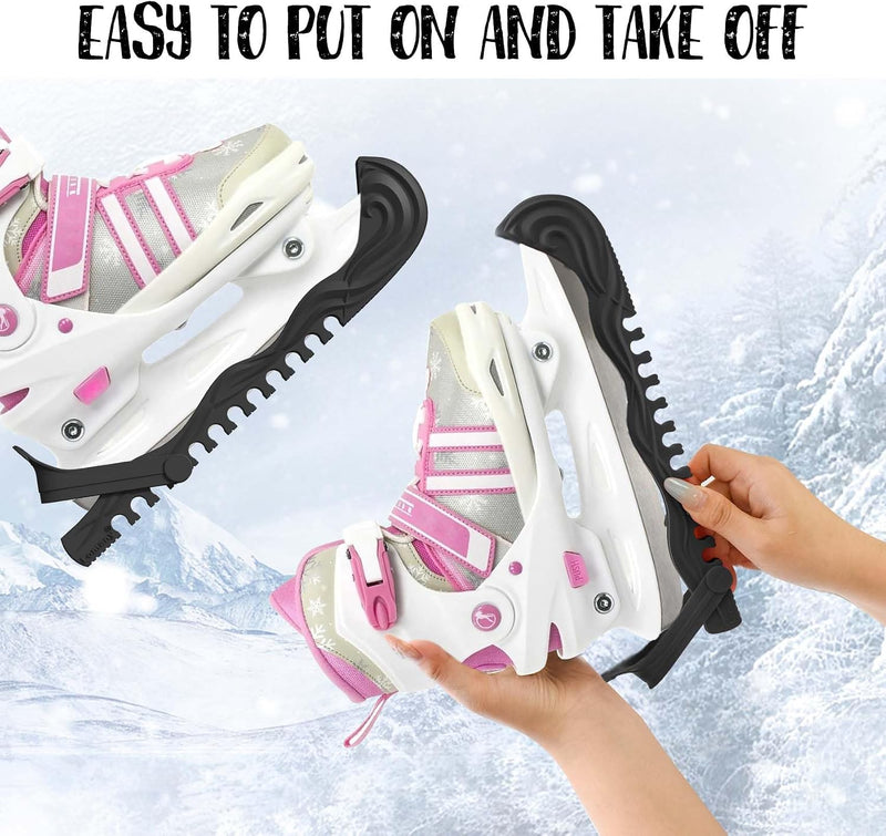 Laad afbeelding in Galerijviewer, Verstelbare schaatsbeschermers wit 27 cm – 1 paar
