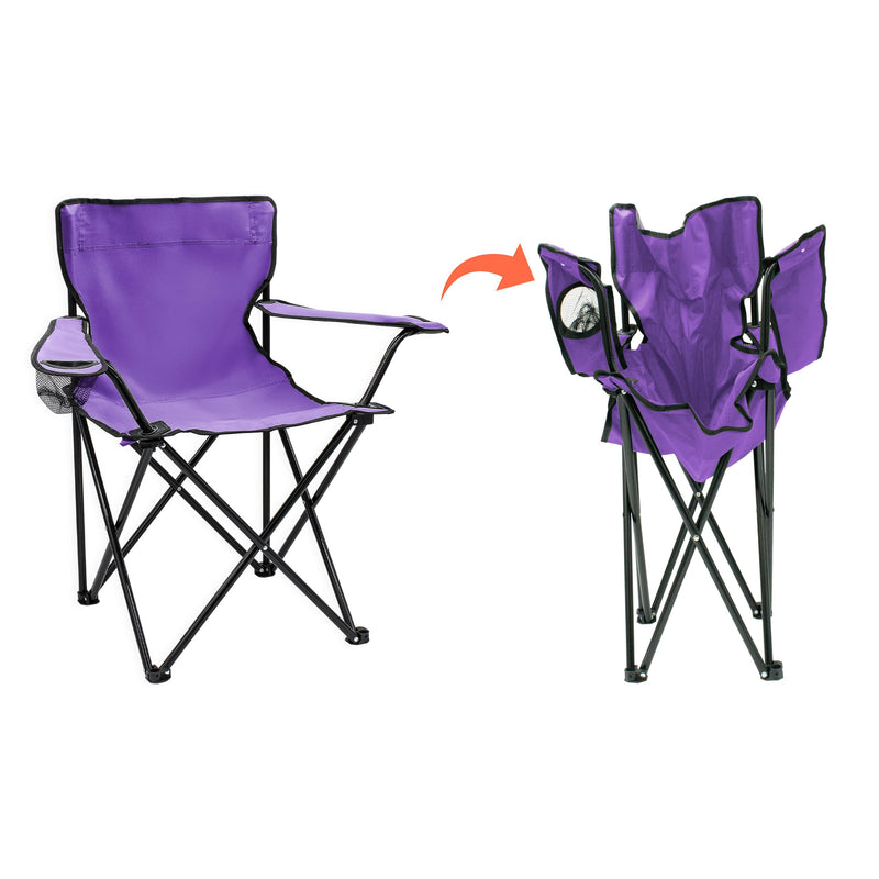 Chargez l'image dans la visionneuse de la galerie, Campingstoelen Opvouwbaar 2 Stuks met Bekerhouder tot 100 kg – Vouwstoel – Kampeerstoel
