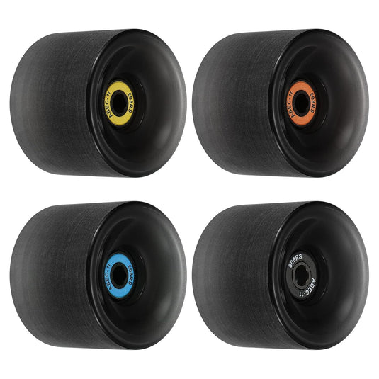 Longboard wielen 65 x 51 mm 78A met ABEC-11 lagers 4 stuks zwart – cruiser skateboard wielen