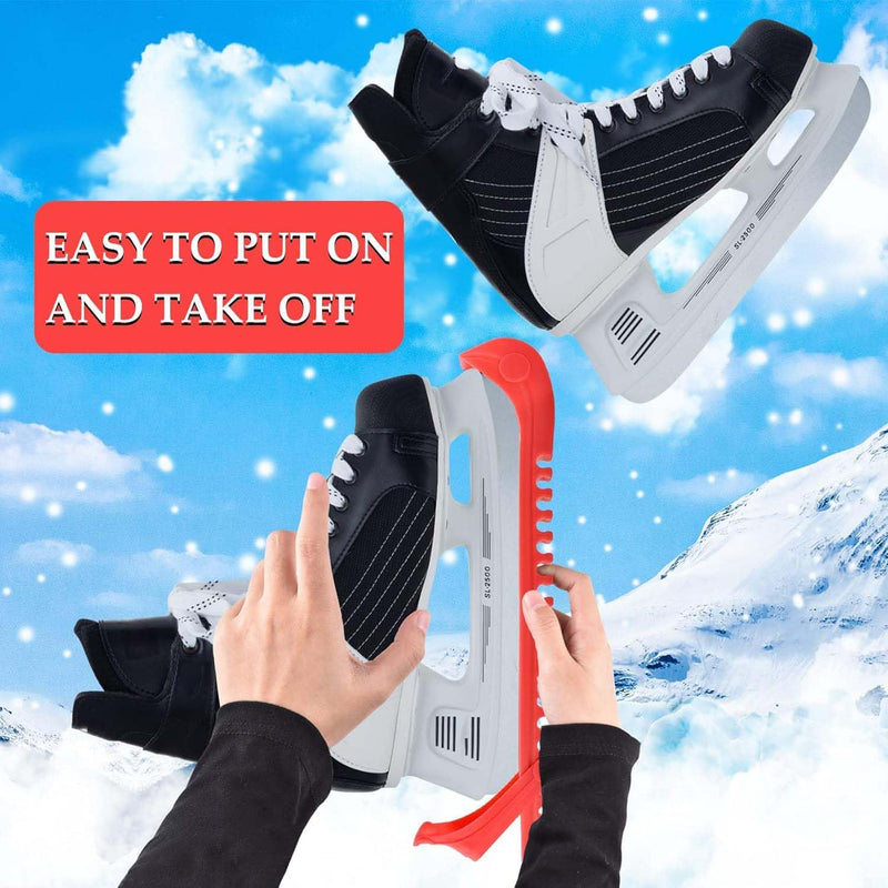 Load image into Gallery viewer, Verstelbare schaatsbeschermers rood 36,5 cm – 1 paar
