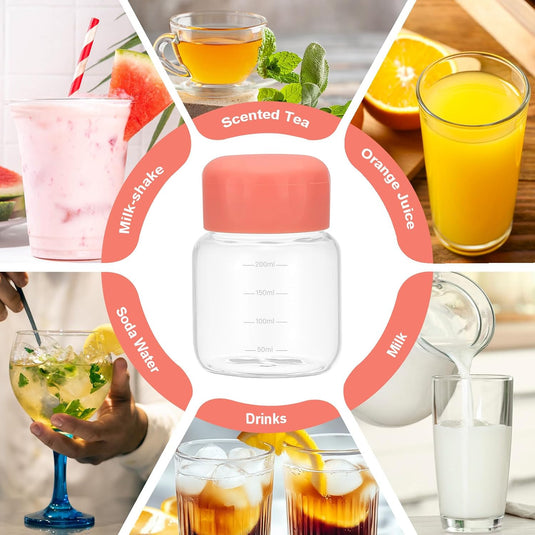 Glazen drinkflessen 300 ml met lekvrije schroefdop – sapflessen – drinkflessen voor onderweg
