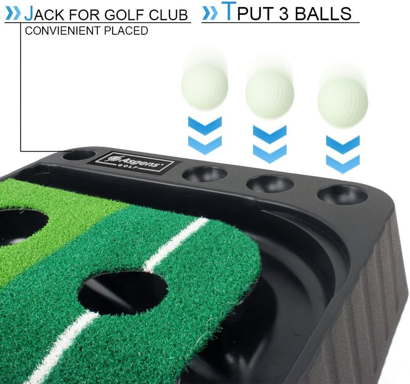 Load image into Gallery viewer, Golf Putting Trainer (3 ballen gratis), Golfmat met Retourbaan en Automatische Functie Oefen Binnen en Buiten voor Beginners en Amateur
