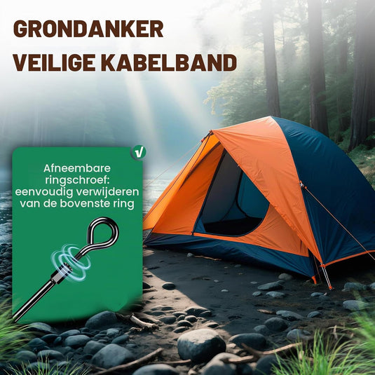 24 inch Trampoline Grondanker Set Van 4, Heavy Duty Ankerkit Voor Tent, Paviljoen, Schuur, Carport Enz., Sterke Wind Tot 145 km/u, Zwart