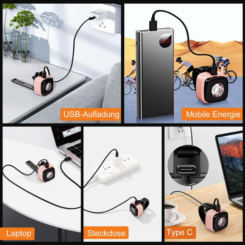 Load image into Gallery viewer, Antimi Fahrradleuchten-Set, StVZO-zugelassen Beleuchtungsset Led IPX5 Frontlicht + Rücklicht Fahrradlicht Set USB Typ C
