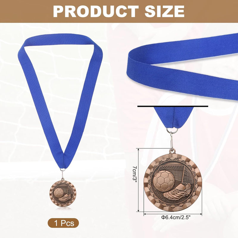 Chargez l'image dans la visionneuse de la galerie, Voetbal medaille met neklint van zinklegering – sportmedaille – prijs en trofee

