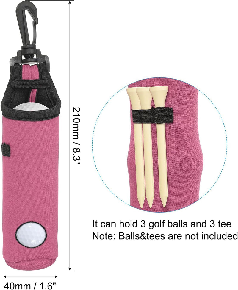Laden Sie das Bild in Galerie -Viewer, Golfbal houder van neopreen voor 3 ballen en 3 tees lichtroze – golfbal draagtas – golf accessoires
