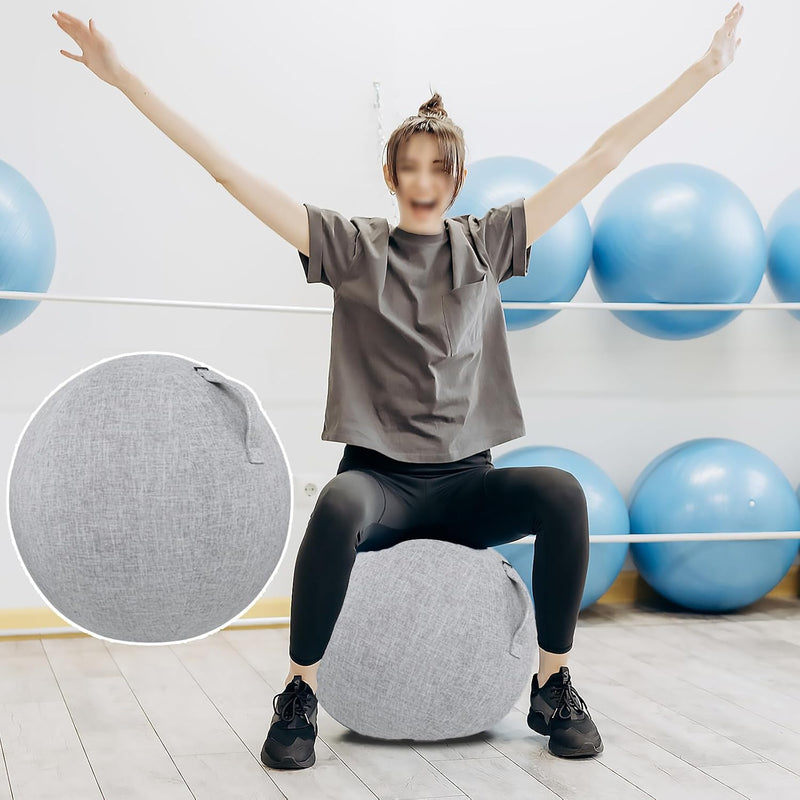 Load image into Gallery viewer, Yogabal hoes 55 cm van katoen-linnen – antislip balcover – wasbaar – bescherming
