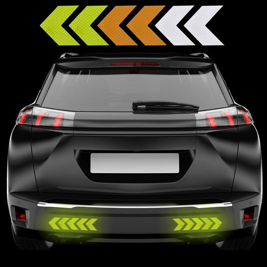 Reflecterende pijlstickers 30 stuks 6 x 6 cm fluorescerend wit – veiligheidsstickers – fiets accessoires