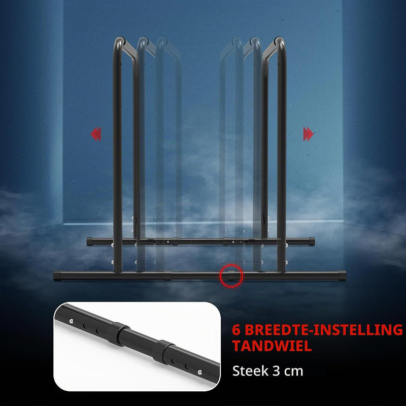 Laad afbeelding in Galerijviewer, Verstelbare dip bars 87-100 cm van staal tot 136 kg – dip station – calisthenics
