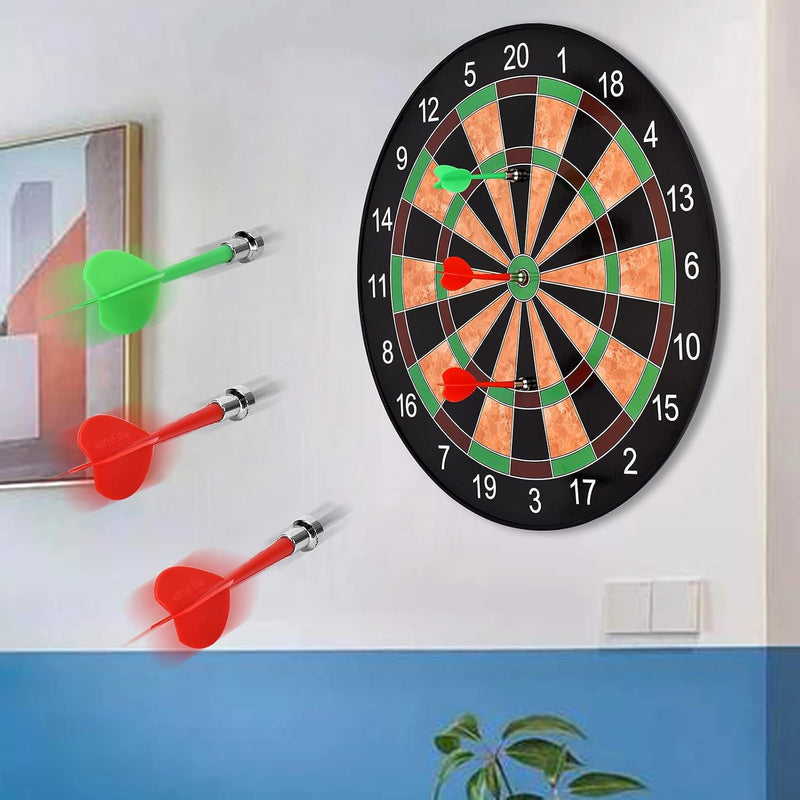 Załaduj obraz w przeglądarce galerii, Magnetyczna tarcza do darta 17 cali z 12 magnetycznymi rzutkami w 2 kolorach – magnetyczny dart – gra w darta
