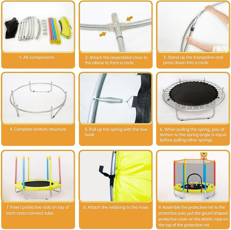 Chargez l'image dans la visionneuse de la galerie, Kindertrampoline 150 cm met veiligheidsnet en basketbalring tot 204 kg – trampoline – indoor outdoor

