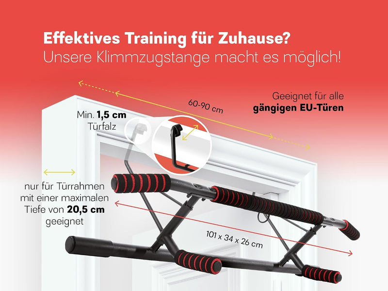 Laden Sie das Bild in Galerie -Viewer, Zusammenklappbare Klimmzugstange für den Türrahmen mit Schlingentrainer bis 200 kg – Klimmzugstange – Krafttraining
