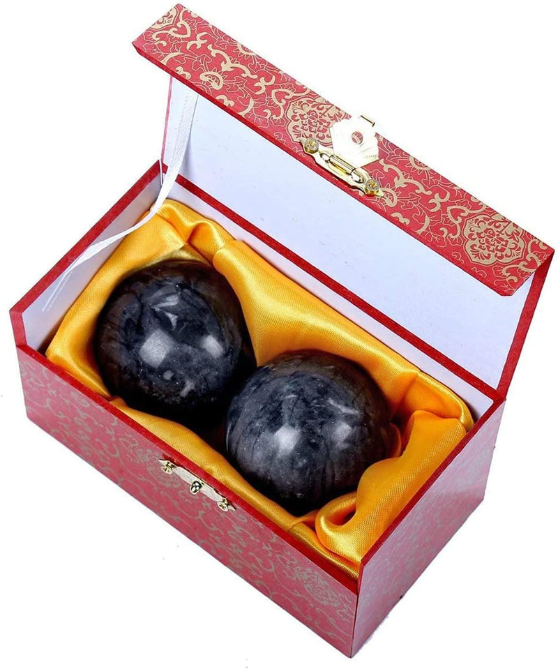 Chargez l'image dans la visionneuse de la galerie, Marmeren baoding ballen 3,5 cm zwart grijs
