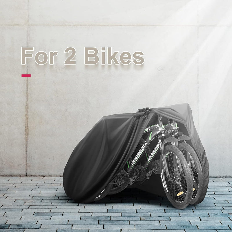 Load image into Gallery viewer, Waterdichte fietshoes,210D Oxford stof waterdichte fietshoezen voor 2 fietsen met slot-gaten opbergtas Winddichte gesp voor buiten Mountainbike Racefiets
