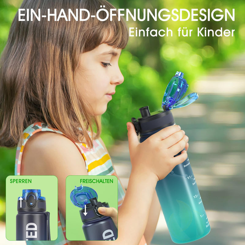 Load image into Gallery viewer, Drinkfles 750 ml BPA-vrij met tijdmarkeringen en lekvrije dop – waterfles – sportfles
